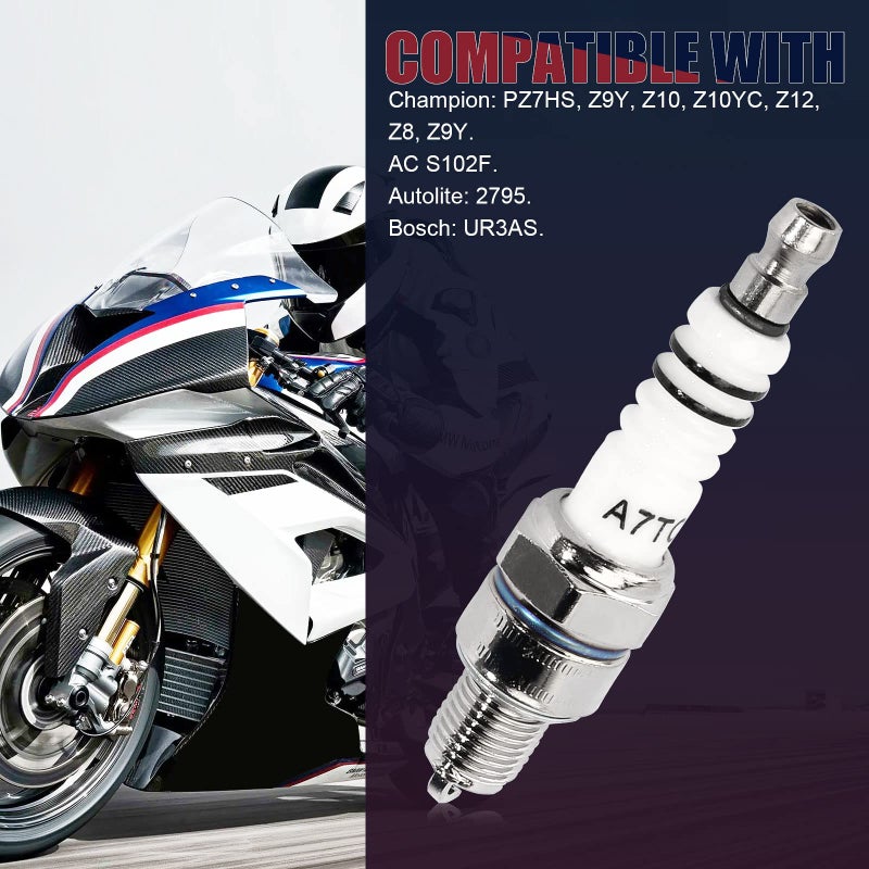QAZAKY 3Pcs Spark Plug A7TC for GY6 50cc-70cc 90cc 110cc 125cc 150cc ATV Scooter Pit Dirt Pocket Bike Moped Go Kart Quad Buggy TaoTao Buyang Roketa Sunl Baja Kymco Chinese U20FSR U22FSR-U C5HA C5HSB - Image 5